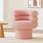 Chaise ronde en molleton pivotant à 360 ° - rose - compact-1271092669