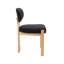 Ensemble de 2 chaises de salle à manger Mid-Century en chenille avec pieds en bois massif-1708154639