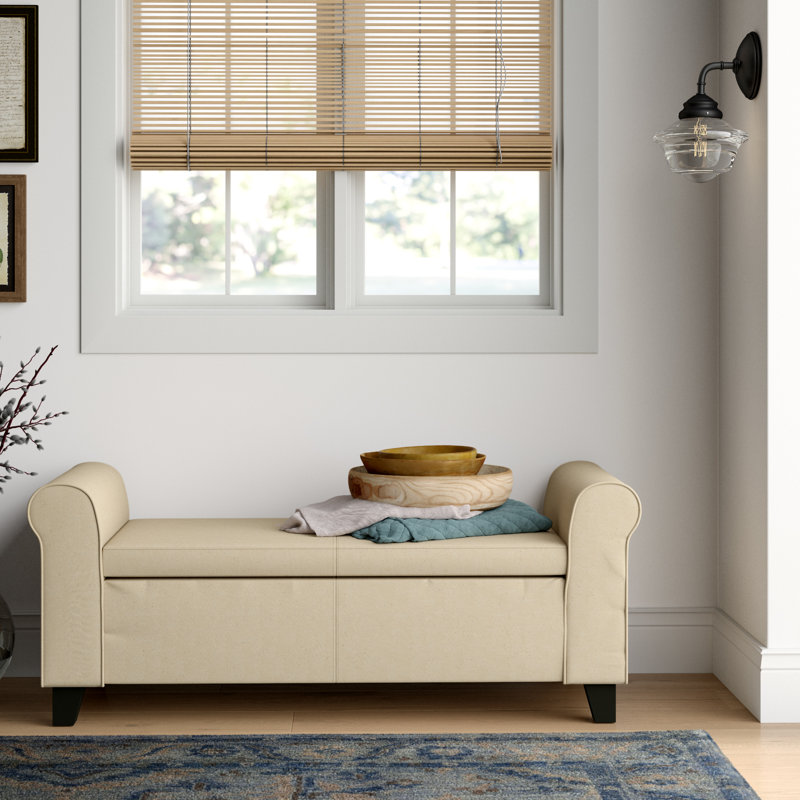 Banc de rangement rembourré Aisyah, Simili bleu sarcelle