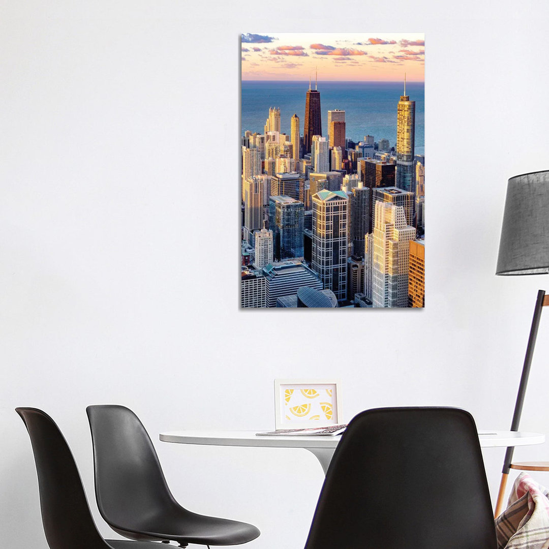 Downtown Chicago Skyline von Susanne Kremer - Galerie-verpackte Leinwand Giclée auf Leinwand