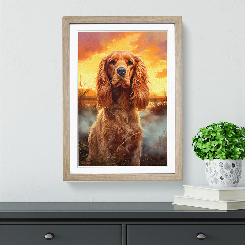 Single Picture Frame Print on Wood, Oak Framed, 46cm H x 34cm W