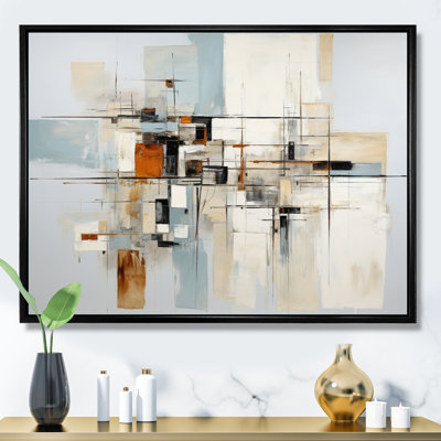 " Beige Teal Suprematism Fragmented Geometries II "