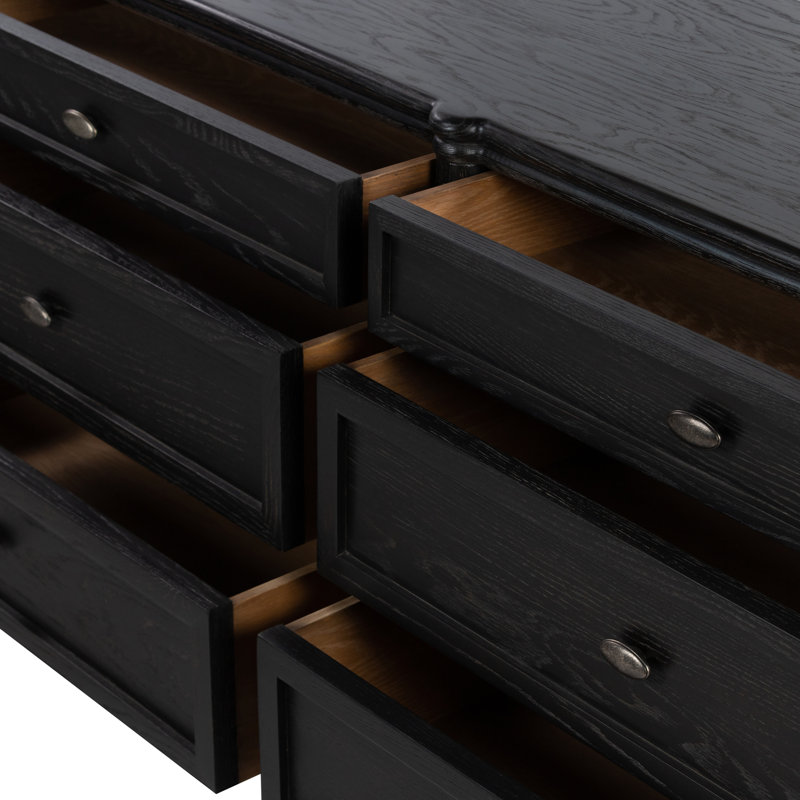 Toulouse 6 - Drawer Dresser, Distressed Black