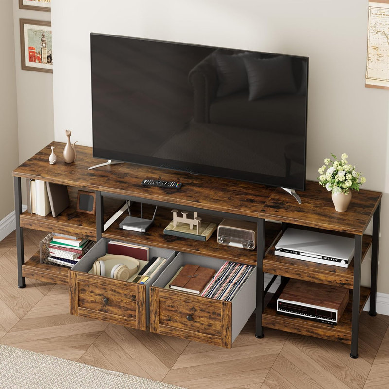 TV Stand, 64.3cm H x 180.1cm L x 39.9cm W, Brown