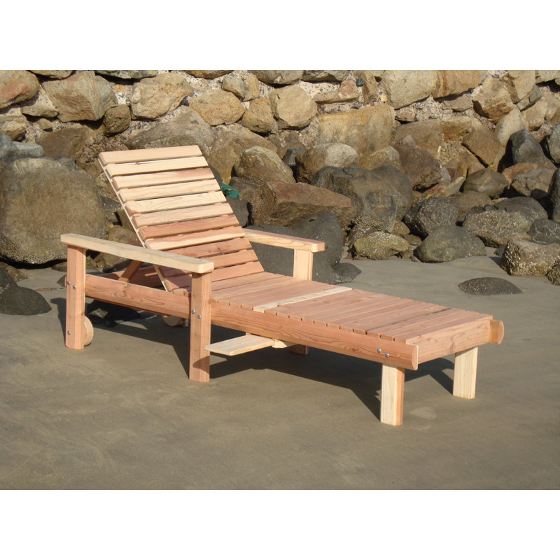 Henry Rustic Redwood Single Chaise Lounge, Clear