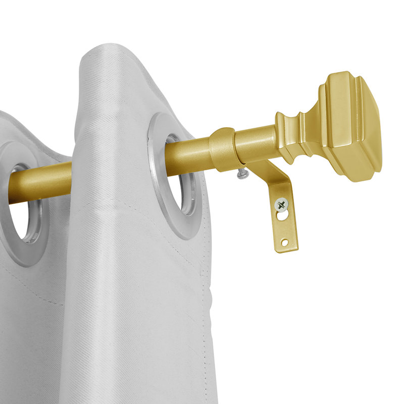 Tringle à rideaux simple réglable en métal l 0,63 po, H 1,85 po x l 86 po x P 1,85 po, Doré