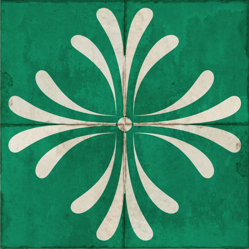 Carreau de mosaïque auto-adhésif en vinyle l 6 po x L 6 po, Vert / beige
