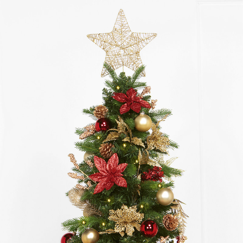 Arbre de noël artificiel vert 7,5 pi avec 270 clair et éclairage chauffant blanc