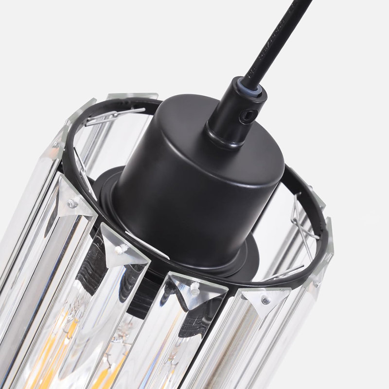 - Light Matte Black Cylinder Pendant, 4, 140cm H x 58cm W x 5cm D