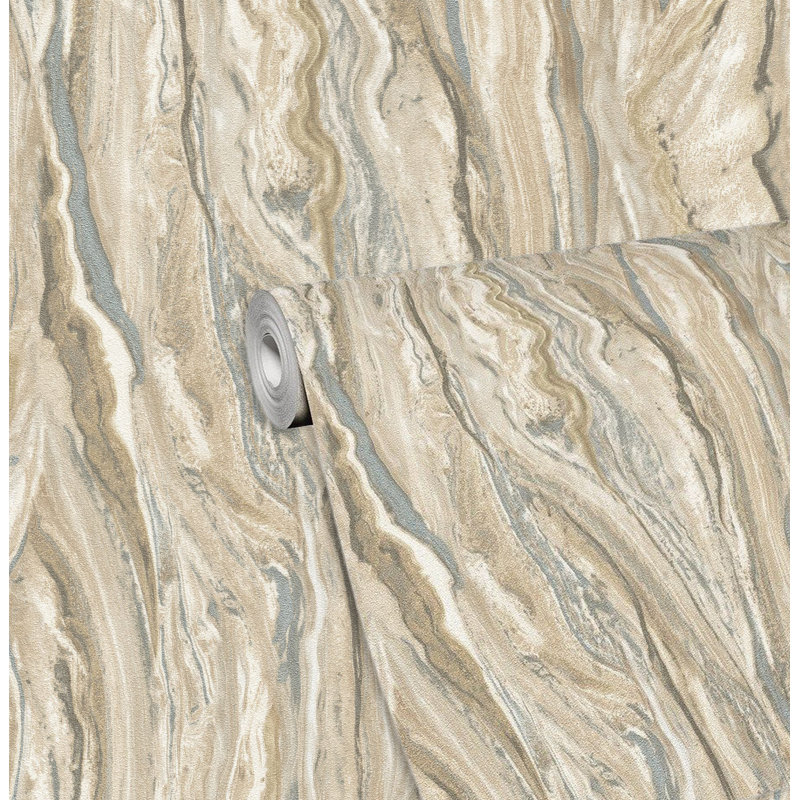 Papier peint texturé non tissé, Beige / crème / gris