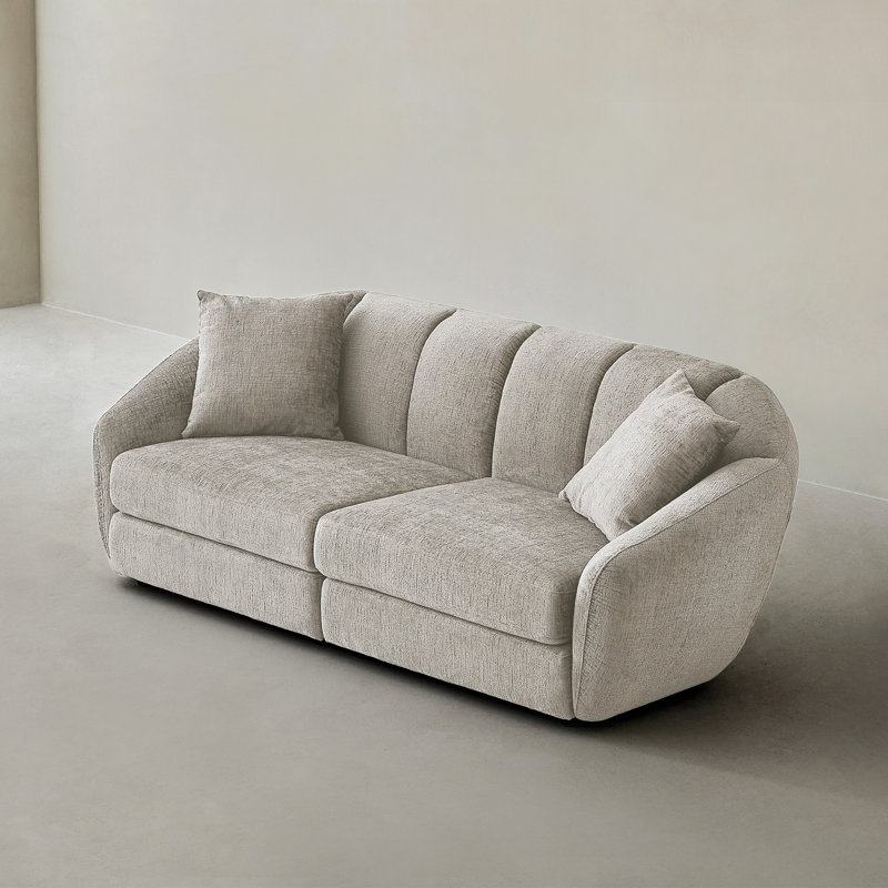 Canapé modulaire 2 places Modern Chenille, Marron clair