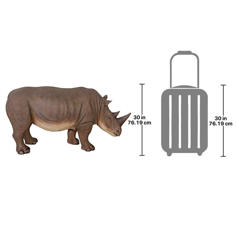 Grand-Scale Hand-Painted Resin Rhinoceros Statue