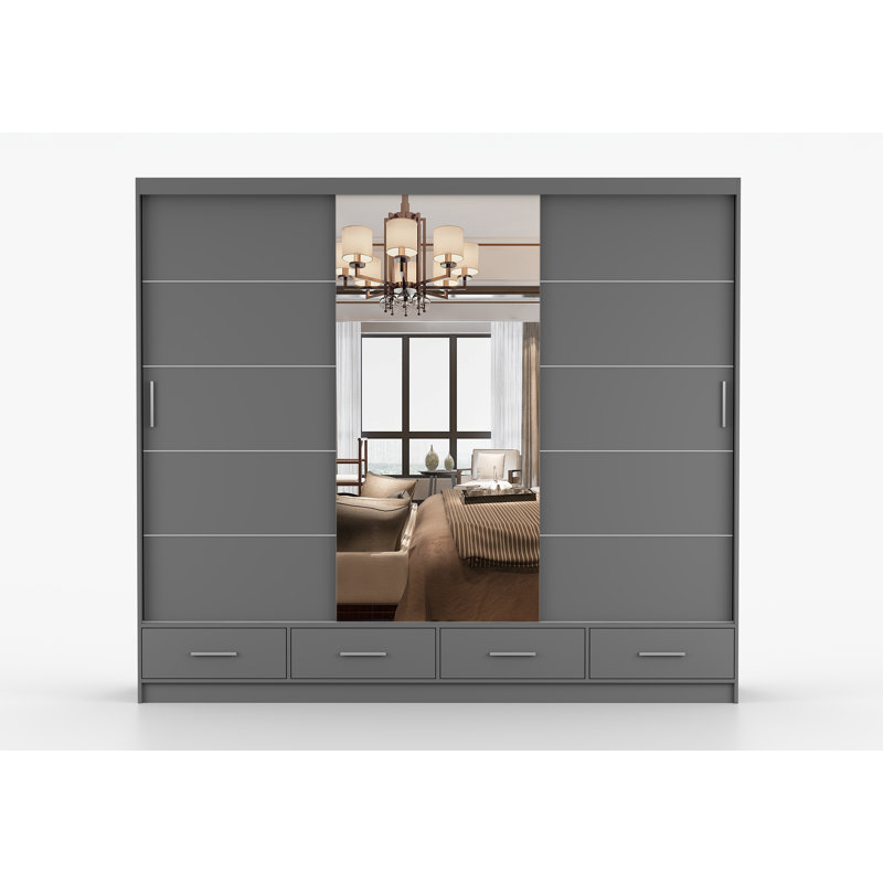 Charlesa Manufactured Wood Wardrobe, Grey