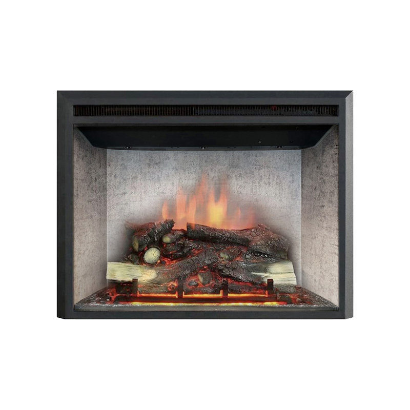 Black Electric Fireplace with 5000 BTU, 24.5" H x 32" W x 8.5" D