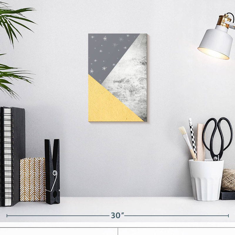 Avery Yellow Grey Mountains I, 12" H x 8" W