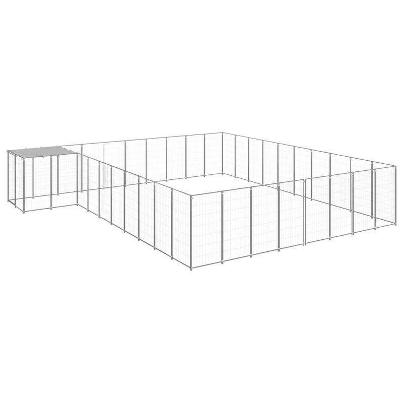 Pettit 43.31cm H Metal Yard Kennel With Door, Silver