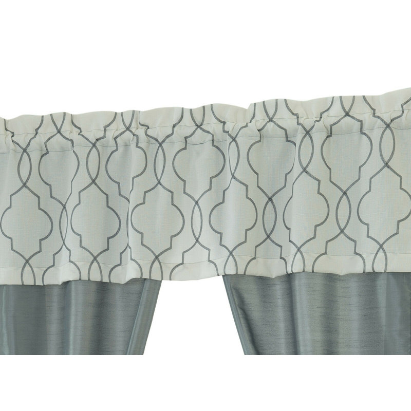 Semi Sheer Curtain, White/Gray