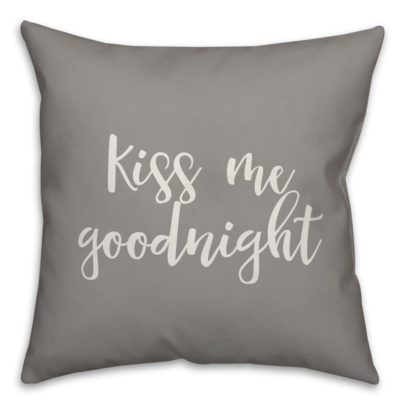 Coussin décoratif goodnight baiser me , Gris, Coussin et housse de coussin