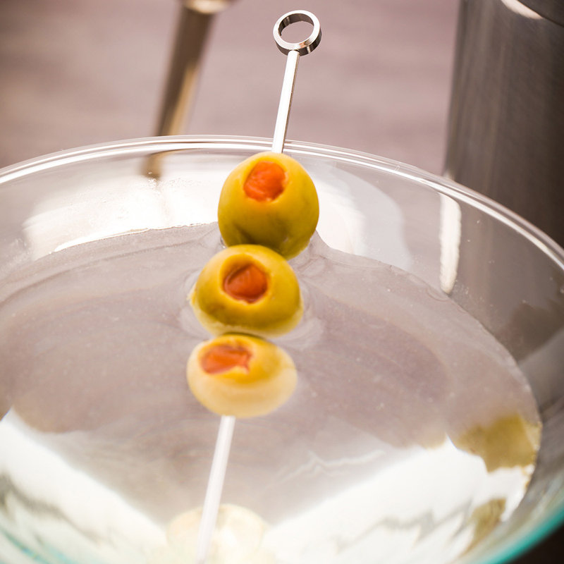 Boîte à cocktail de 4 1/2 po en acier inoxydable plaqué or Depp Bar Lux, Argent