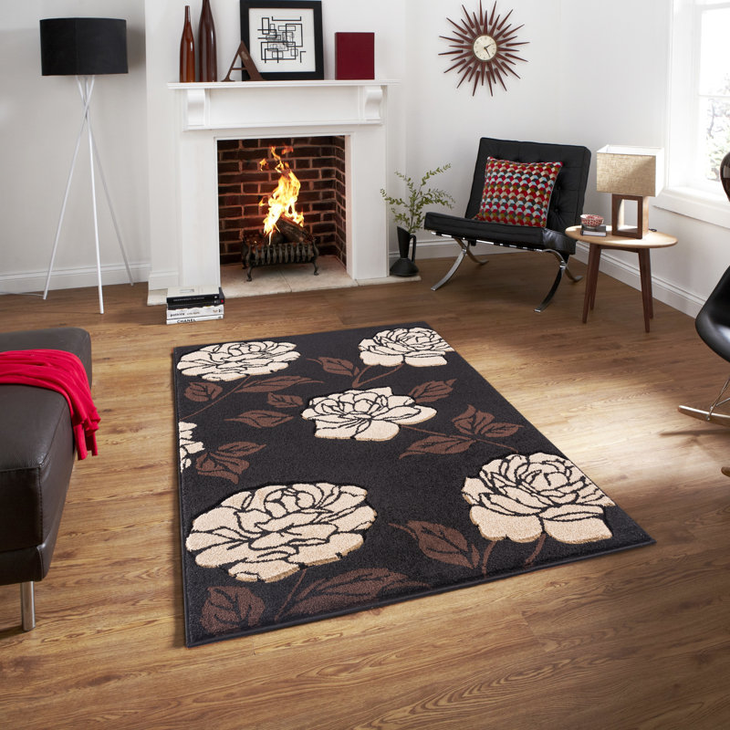 Heuvelton Floral Area Rug, Rectangle 60 x 110cm