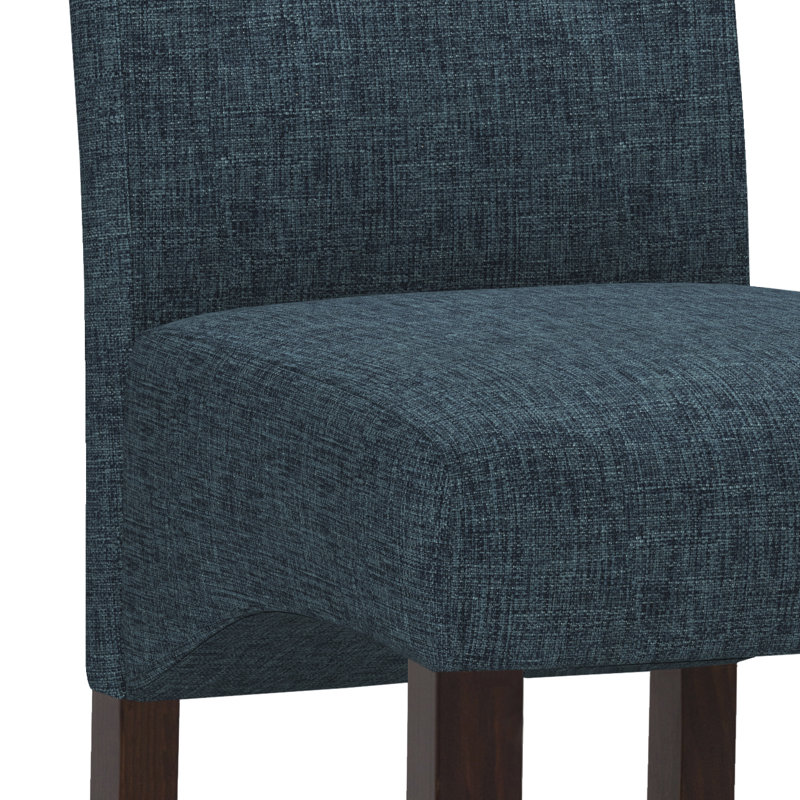 Cosmopolitan / Eastwood 7-Piece Contemporary Dining Set with Solid Hardwood Table and 6 Upholstered Chairs, Denim Blue
