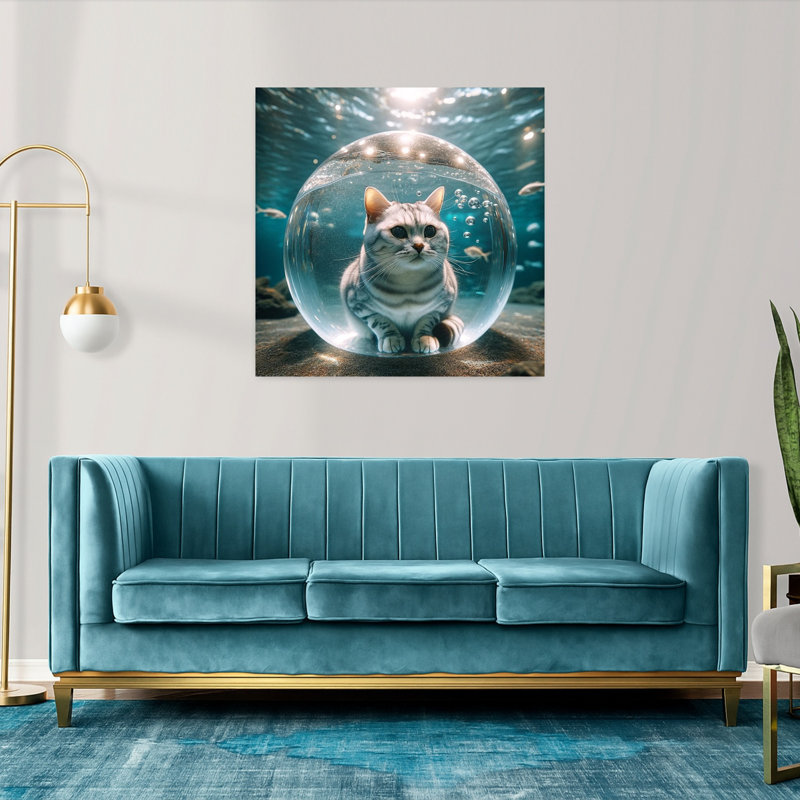 Art contemporain, art contemporain pour chat, H 36 po x l 36 po
