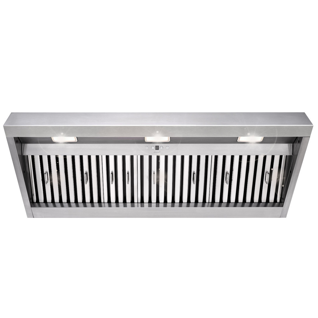 Akicon 48" 1200 CFM Ducted Insert Range Hood with 4-Speed Fan, 3 Led Lights, Baffle Filter Akicon