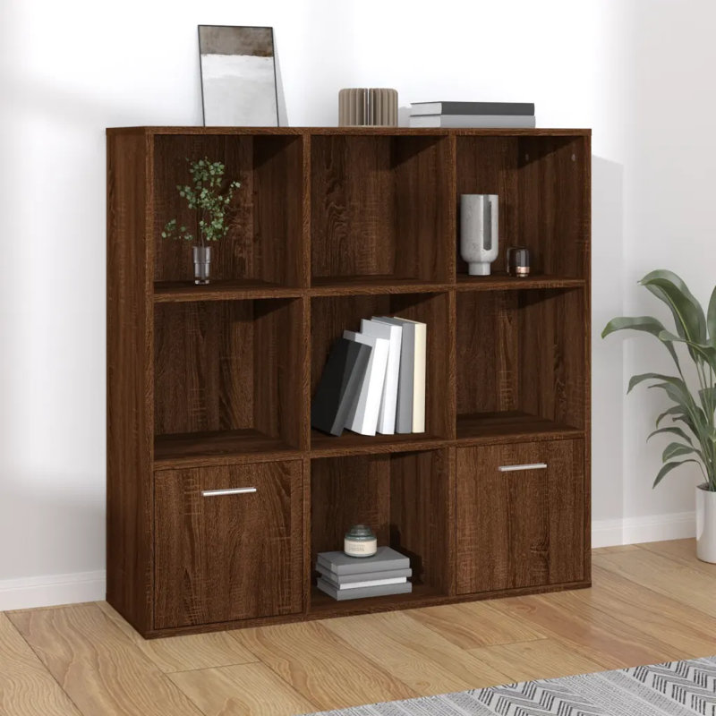 Arundhati Cube Bookcase, 98cm H x 98cm W x 30cm D, Artisan Oak
