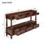 Console vintage en bois massif de 54 po avec 6 tiroirs et une tablette-1784763636