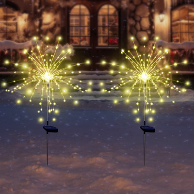 8 Modes Solar Firework Lights Outdoor Waterproof 120 LED Landscape Lights for Christmas Decor