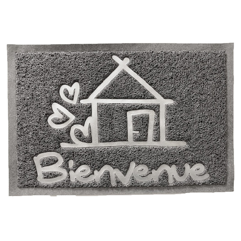 Paillasson extérieur PVC 24 x 16 gris Bienvenue