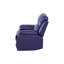Fauteuil inclinable manuel moderne en similicuir 35 po avec accoudoirs et dossier rembourrés de 35 po de largeur - Bleu foncé-586146729
