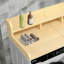 Comptoir de laveuse-sécheuse avec tablette, comptoir en bois à 2 niveaux avec rebord-113252738