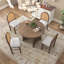 Ensemble de table de salle à manger 5 pièces pour 5 personnes, ensemble de table de salle à manger extensible rétro avec 4 chaises rembourrées, ensemble de table de cuisine et chaises pour la salle à manger et la cuisine
