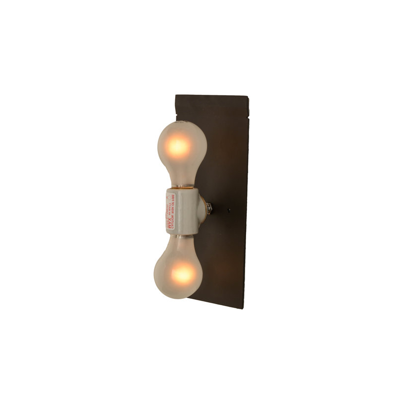 Rustic Lodge Flush Mounted Sconce, 13" H x 8" W x 5" D, Oil Rubbed Bronze