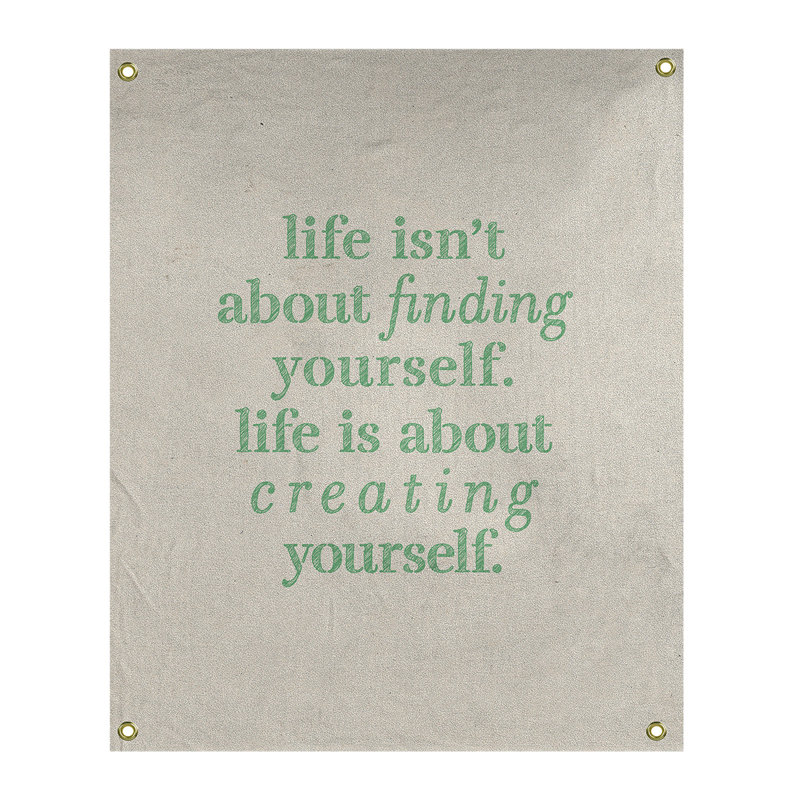 Tapisserie en polyester à créer vous-même quote, H 36 po x l 26 po, Blanc / Vert
