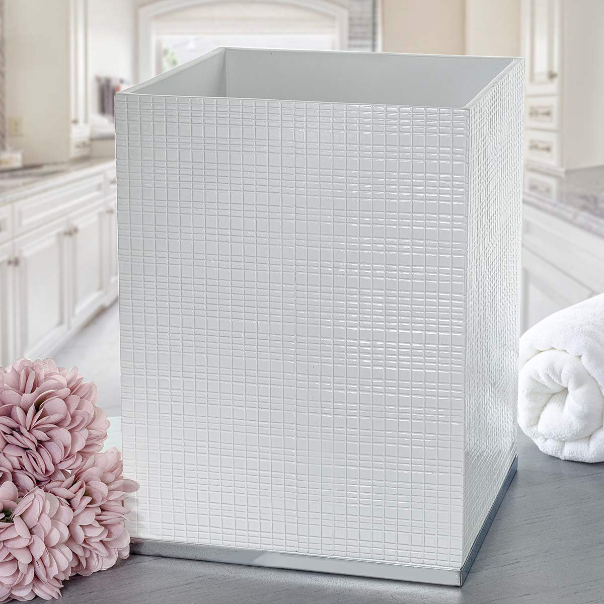 XIXIXIANGRONGAA Estella Waste Basket For Bathroom - Small White ...