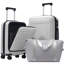 Ensemble de 3 valises à ouverture frontale, valise de transport rigide avec port USB, bagage extensible avec poignée à roulettes, verrou TSA