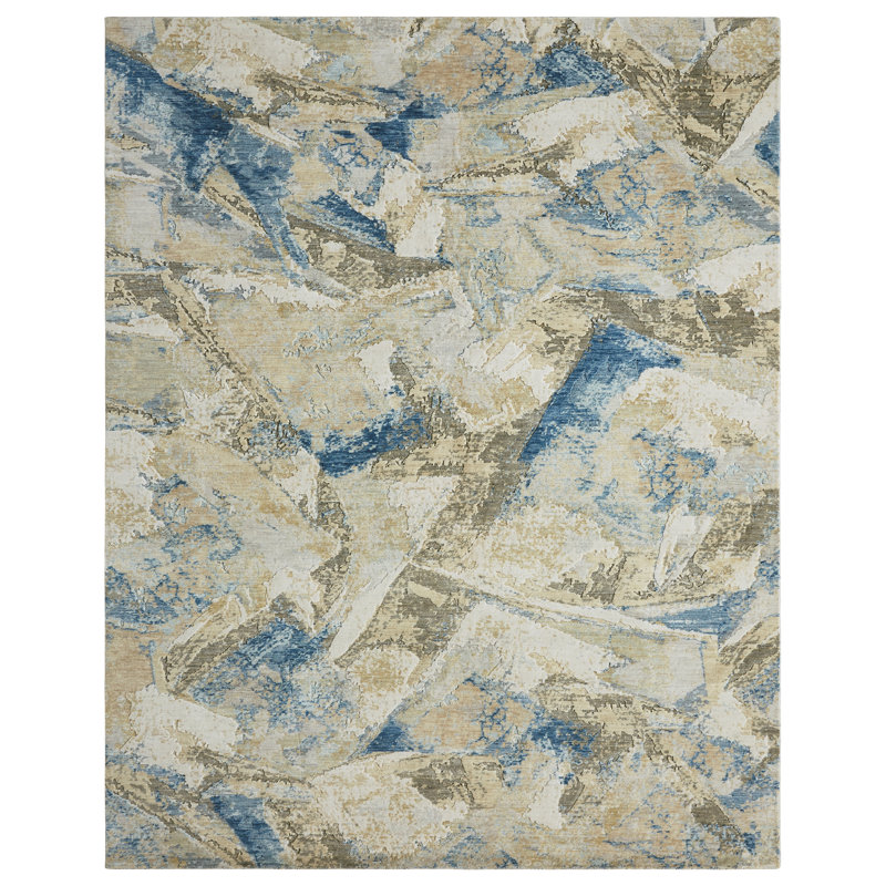 Berget Wool Abstract Area Rug, Rectangle 7'6" x 9'6"