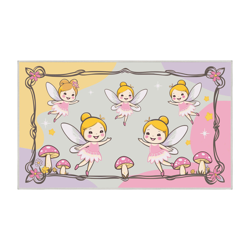 Tapis fantaisie Zoomie pour enfants Zoomie, Rectangulaire 3 pi x 5 pi