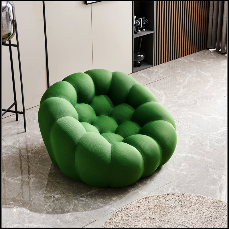 Canapé 47 po paresseux, fauteuil à bulles incurvé, canapé à bulles simple surdimensionné, fauteuil à billes 3D moderne