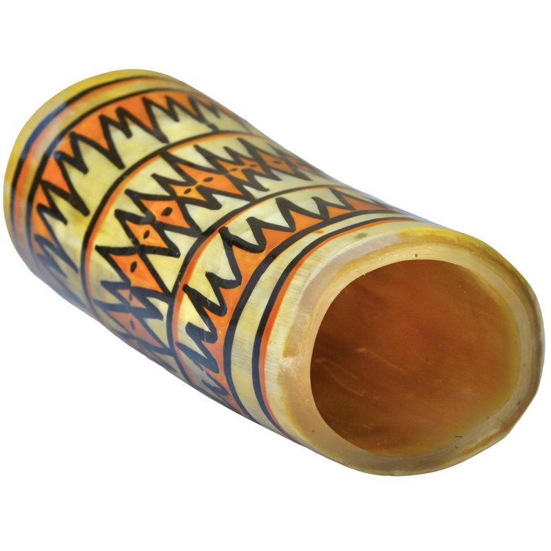 Vintage Handmade & Patterned West-african Natural Horn Vase