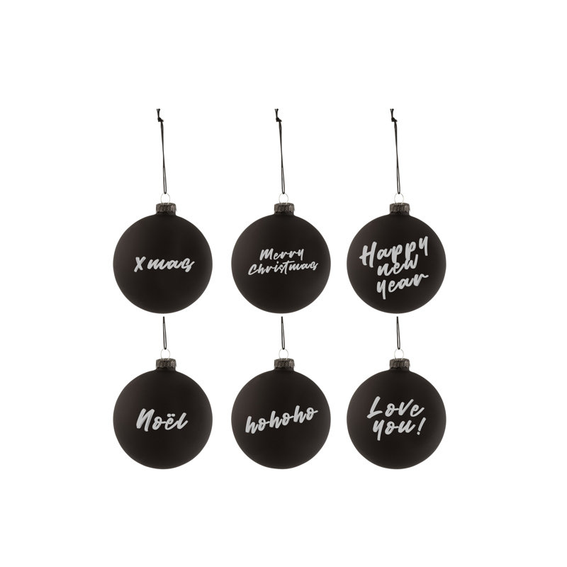 8 cm Glass Christmas Phrases Shatterproof