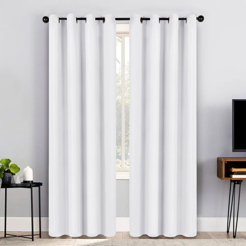 Panneaux de rideaux obscurcissants et isolants en polyester, L 52 po x L 84 po, Blanc