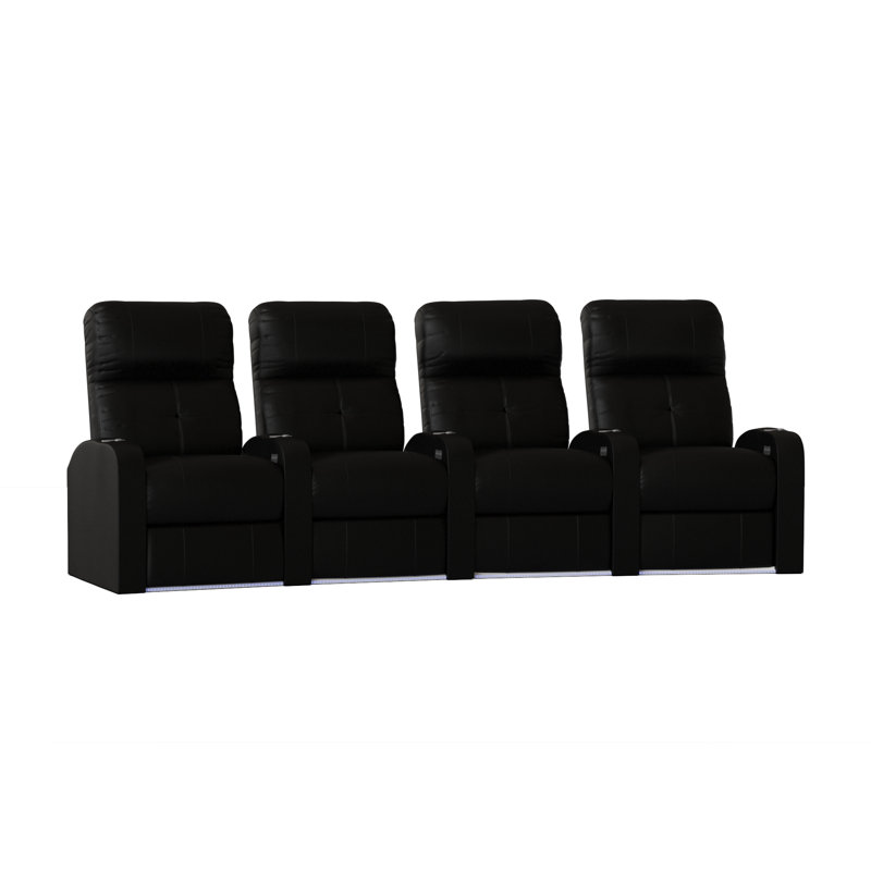 Sièges de cinéma maison (rangée de 4), Noir luxe, Électrique