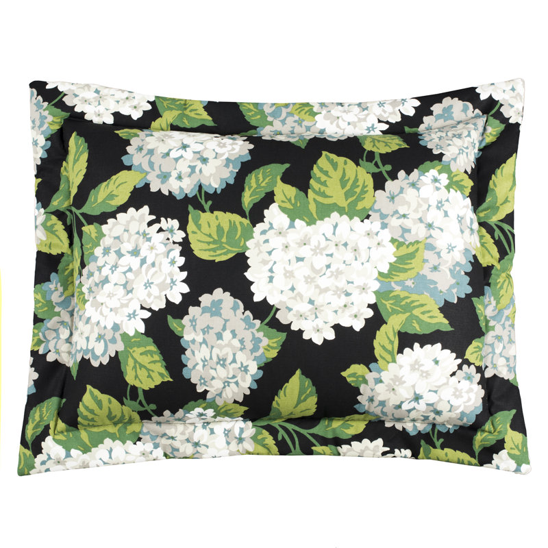 Hydrangea Onyx Traditional Cotton Floral Sham, Standard