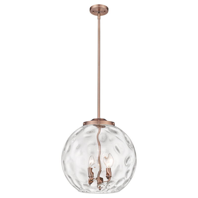 Luminaire suspendu sphère 3 lumières 3 lumières, H 17,13 po x l 15,75 po x P 15,75 po, Cuivre antique