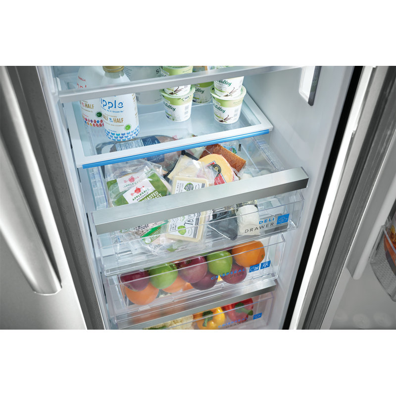 Frigidaire 36" 22.3 Cubic Feet Energy Star Smudge-Resistant Side By Side Refrigerator with External Water and Ice Dispenser