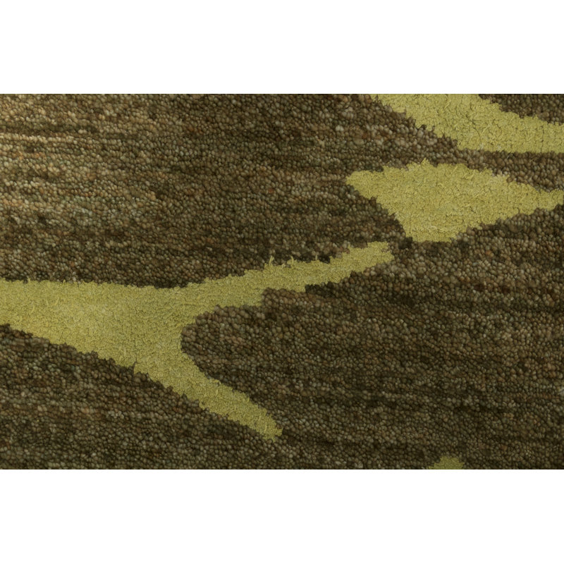 Handmade Cotton and Silk Abstract Area Rug