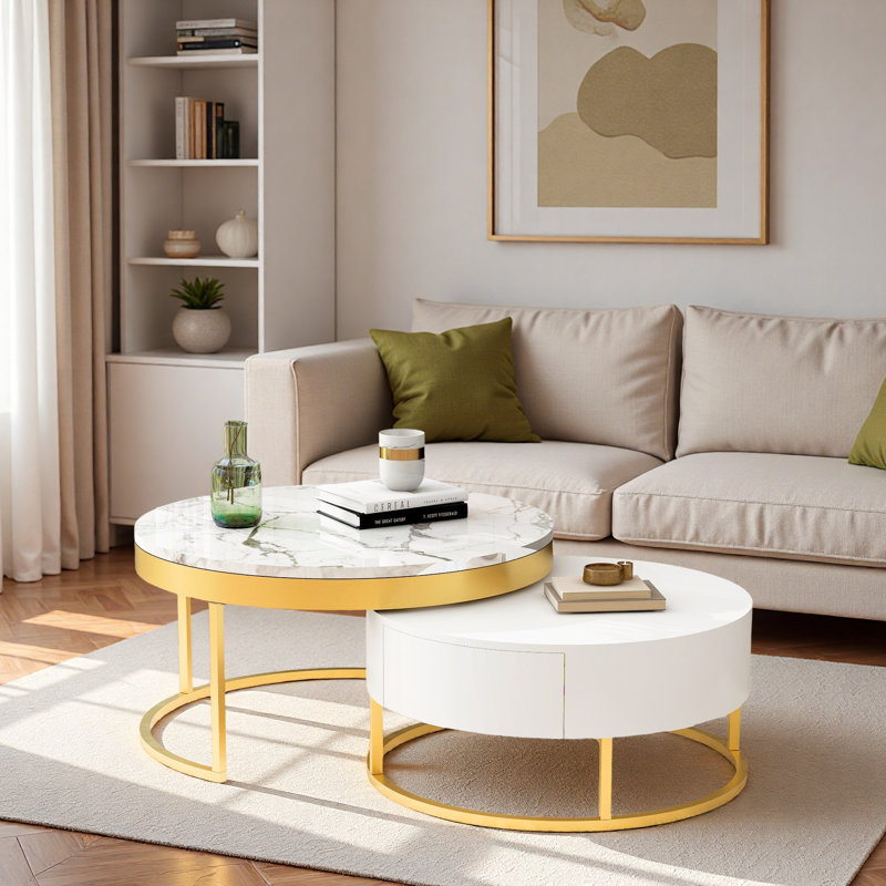 Table basse gigogne moderne avec tiroirs Modern